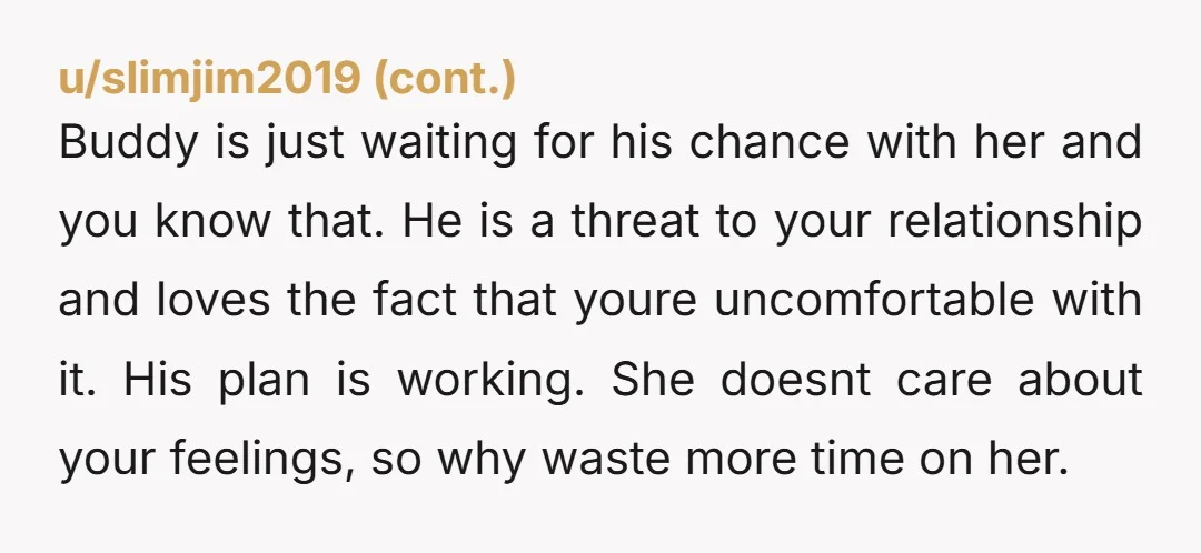 u/parade1070 I knew this was gonna be a story about your partner being bisexual (so, attracted to men too) and totally crossing lines. Your anxiety hasn't come out of nowhere....