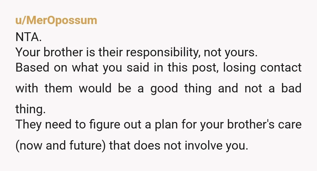 u/eowynsheiress NTA. Girl, run. Live your life. Nobody will save you. You have to save yourself. Nobody will protect you or encourage your growth. You have to take care of...