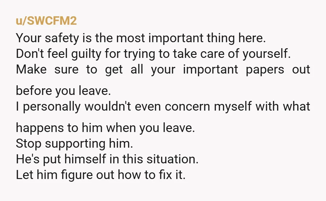 u/DoctorGuvnor 'How have others safely exited highly volatile relationships like this?' Many don't. Many, far too many, end up dead because of trying to be rational with someone irrational or...