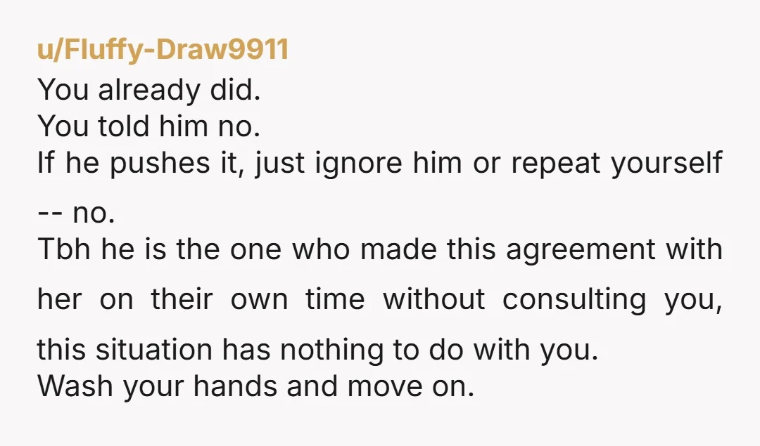 u/evonebo Tell him to take it up with HR. Hes a bad hire, your reputation will go down as I foresee him not lasting in the role.