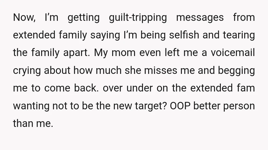 u/RemarkableAd2348 Not undermining what the OOP went through but it baffles me that you can get a restraining order on your siblings for egging your car & tp'ing your house...