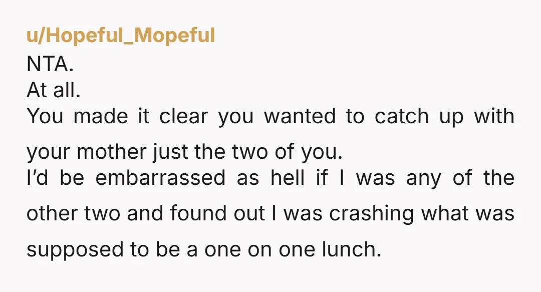 u/Upstairs_Sail_3087 NTA first you had asked your mom for it to be just you and she brought stepdad & stepsis without even telling you they'd be there. second you didn't...