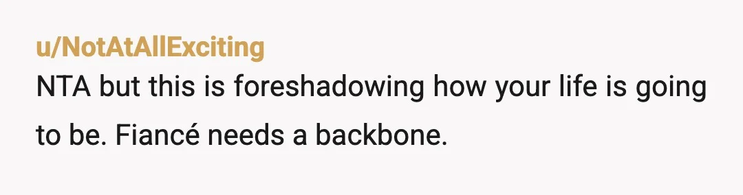 u/UpDown If your fiance was actually an amazing man he would have protected you from him family. He did not. Give the baby your last name, because there’s a good...