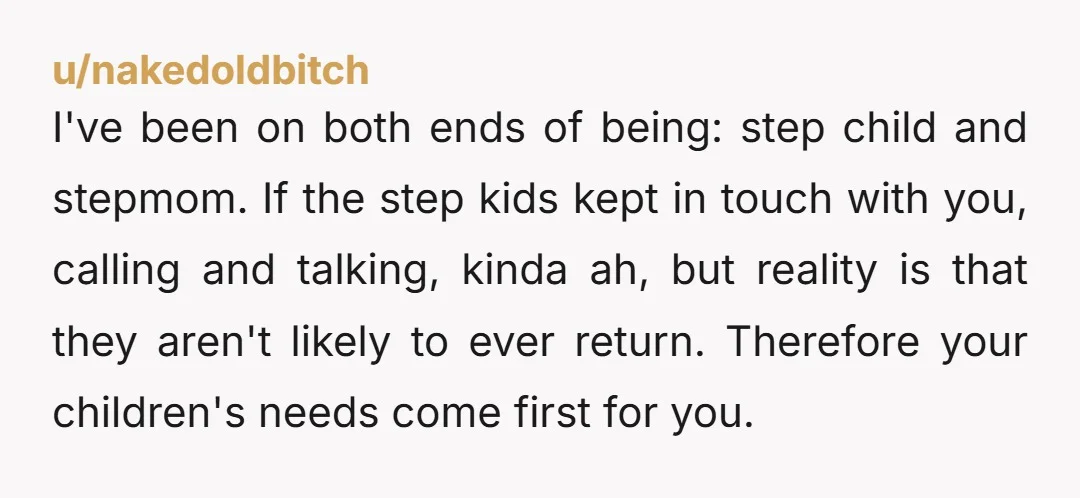 u/Embarrassed-Shock621 NTA. Your children need their own rooms in the same floor as you. Your children’s half siblings no longer live with you and haven’t done so for three months....