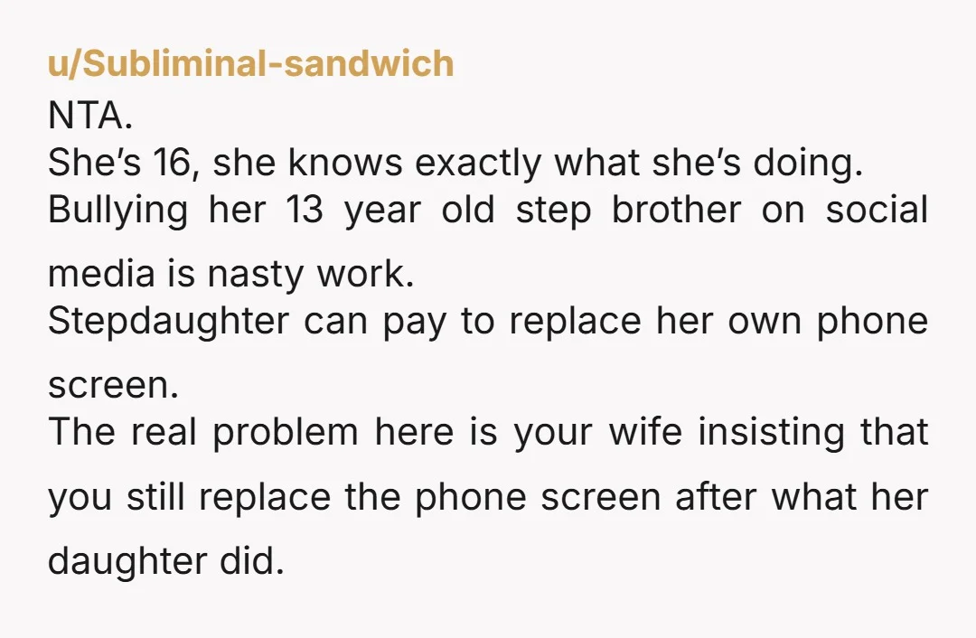 u/pandora5bc NTA she doesn’t get to bully your son and still get her phone. Find something she can do to make things right with your son and if she does...