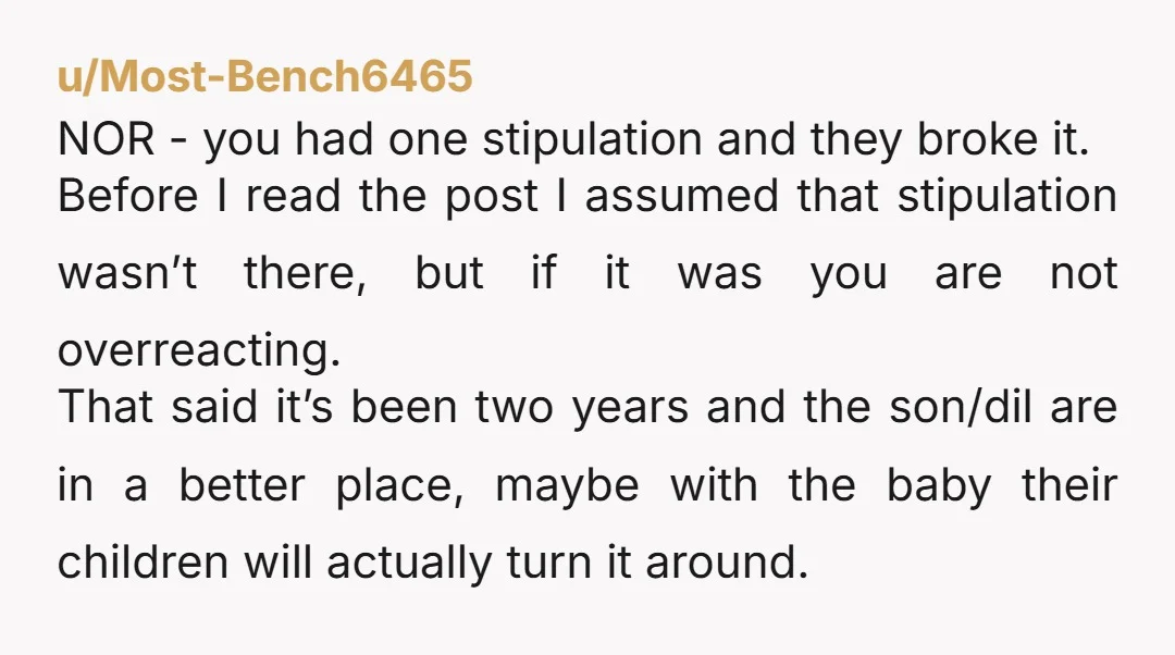 u/Cautious-Director617 NOR. You trusted them with your car because they promised to follow the one rule you had for them, and they completely broke your trust, regardless of the reason....