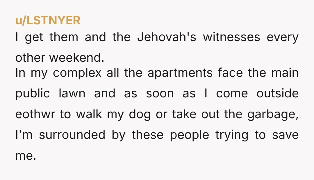u/Fresh_Process6822 I salute you—not because the offending party was a group of missionaries, but for taking appropriate action against entitlement and rule breaking.