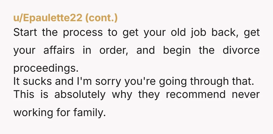 u/busyshrew Oh, OP. Oh honey. Take it from this old lady..... ACCEPT THE OTHER JOB. Take care of yourself and your career. Yes it will test your marriage to your...