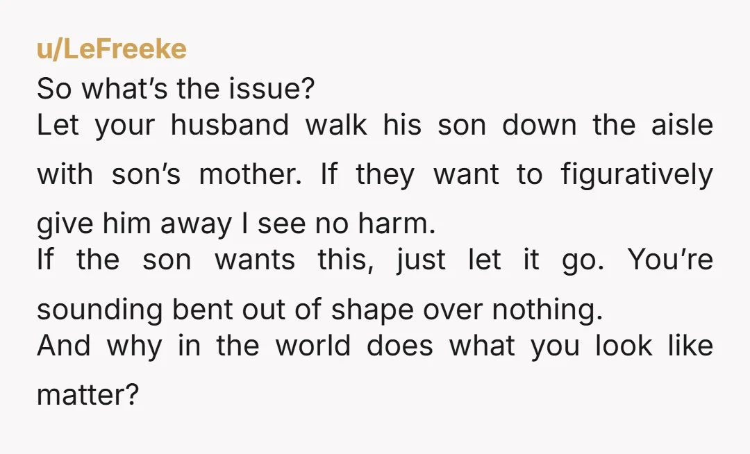 u/DameLame Are you sure the mom of the groom is the one being dramatic? Because this post, that YOU have narrated, comes off to me that you’re the dramatic one....