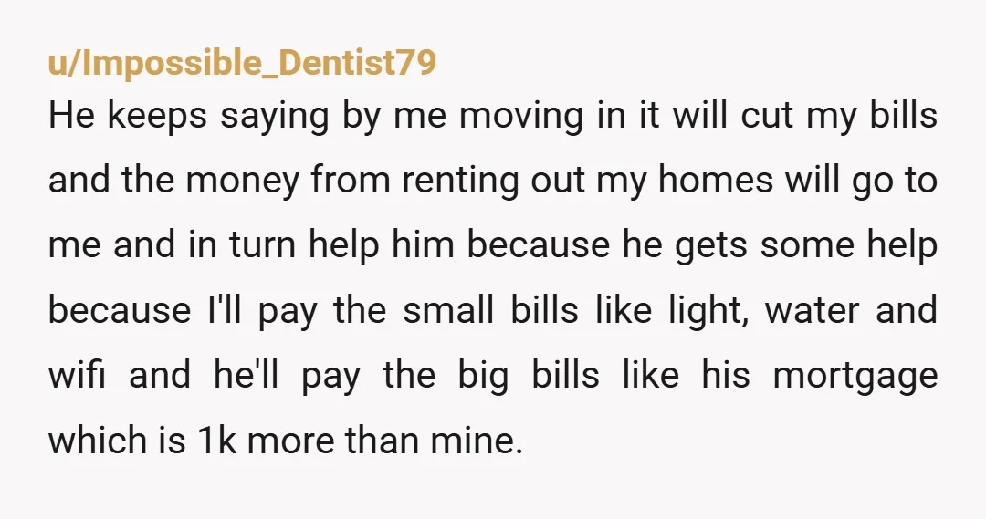 u/Steups13
No.
He can move in with his parents and save.
Why should your bills increase to supplement his poor choices?