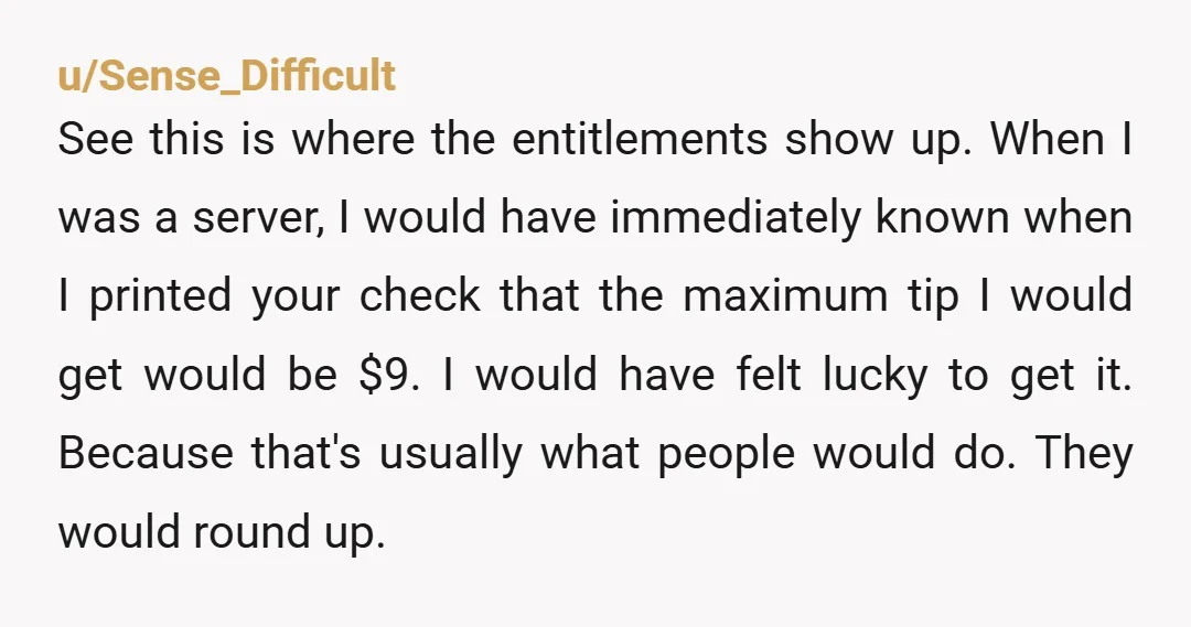 u/ashscot50
Anyway, you're in the wrong sub
This is _end tipping_, not 17% tipping.