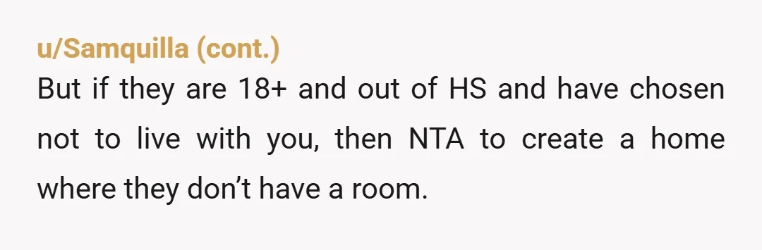 u/room32a YTA. You should be asking yourself why they're not visiting and make your home appealing for them. You have a child with a man whose children don't want to...