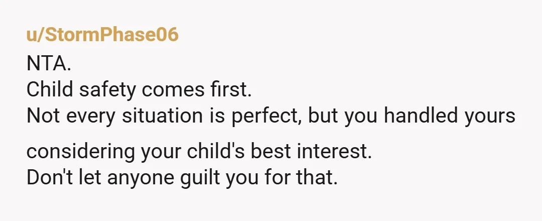 u/WhiteKnightPrimal NTA. Maybe a bit insensitive given you know her struggles conceiving, but understandable in the situation. You were right, after a car accident when injuries are likely to have...