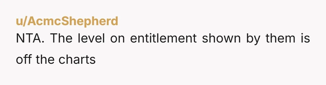 u/Skankyho1 NTA. your aunt and uncle were clearly in the wrong. It is incredibly rude to show up at someone’s wedding with a plus one when they have been told...