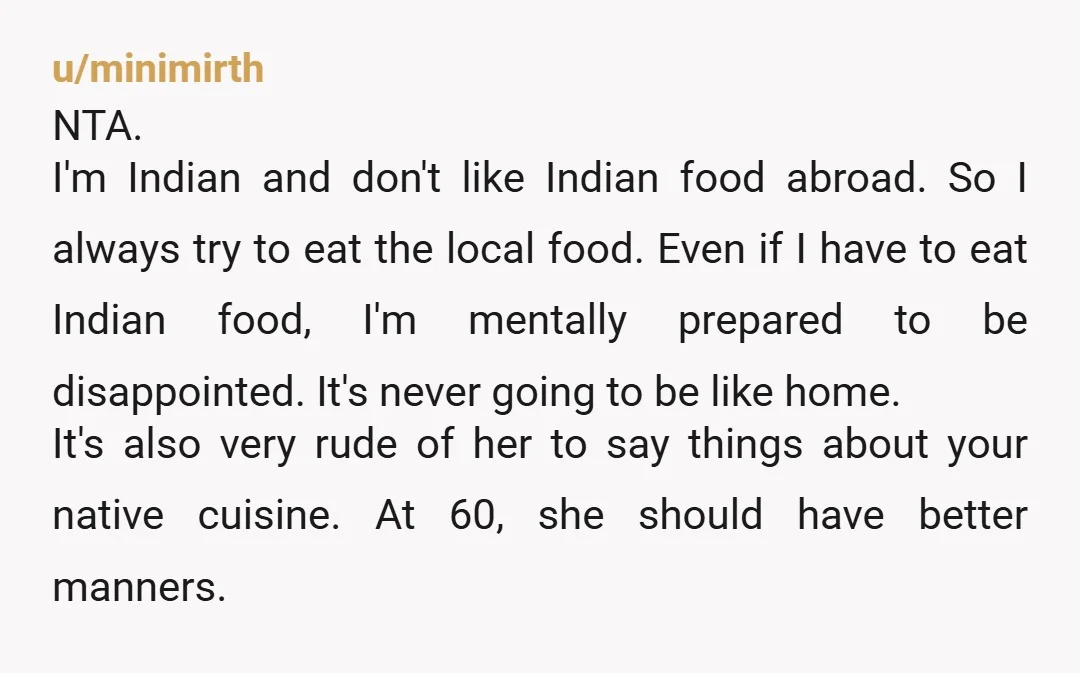 u/Dismal_Poet_3926
Nope, she was being rude and disrespectful.
She should've stayed in Italy if she was going to behave that way