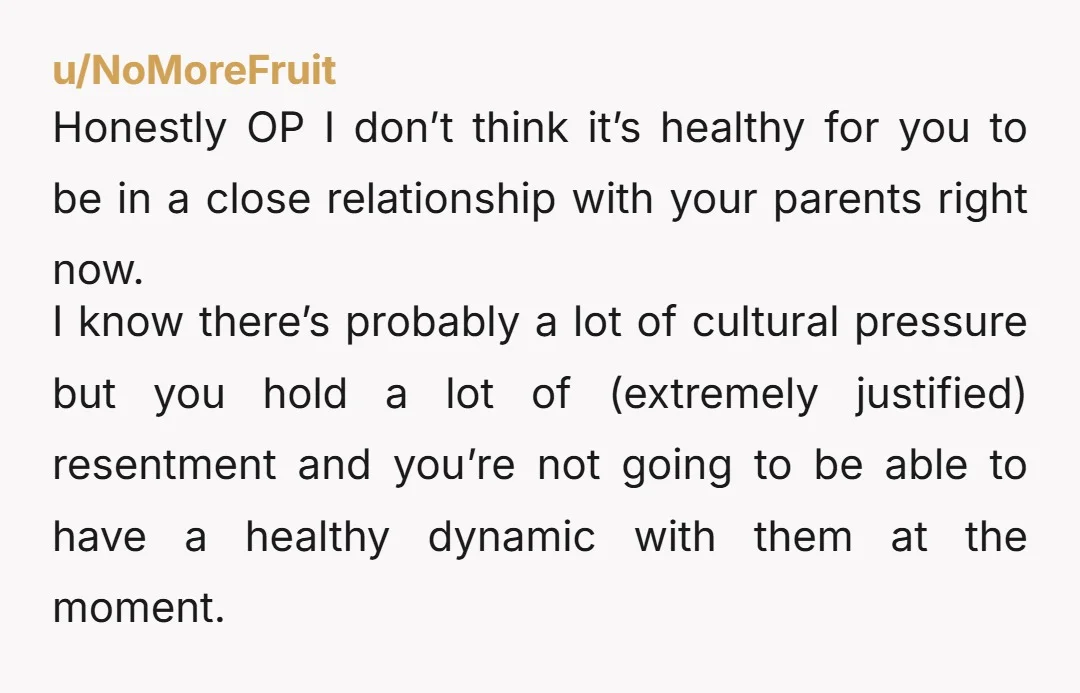 u/Able_Cabinet_9118 NTAH. You have been through a lot. Sounds like a narc mom ( may want to check out r/raisedbynarcissists). If you get nothing but negativity and put downs in...