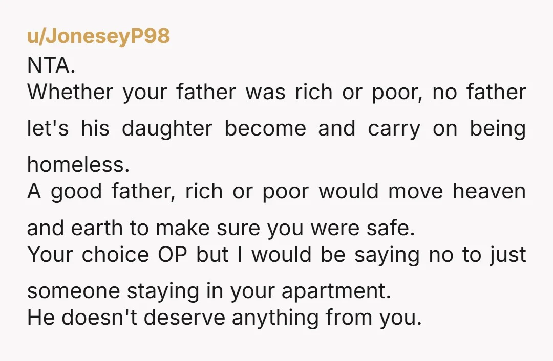 u/CatPerson88 So he refuses to help you when you're homeless, but you should help not even him, but his gf?? Hell no NTA