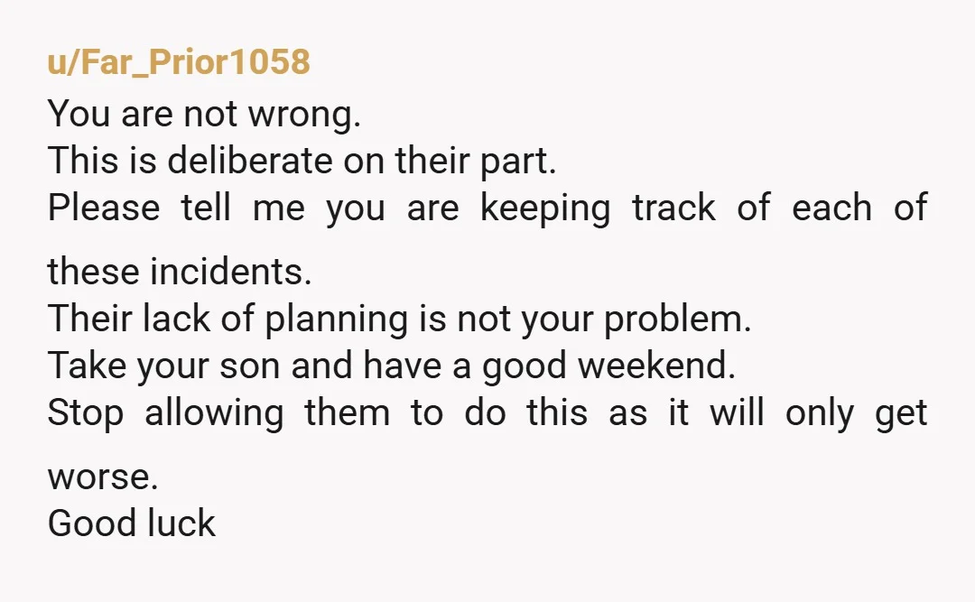 u/L4ttic3SXZ
They’re not asking for flexibility anymore, they’re budgeting your custody time for you.