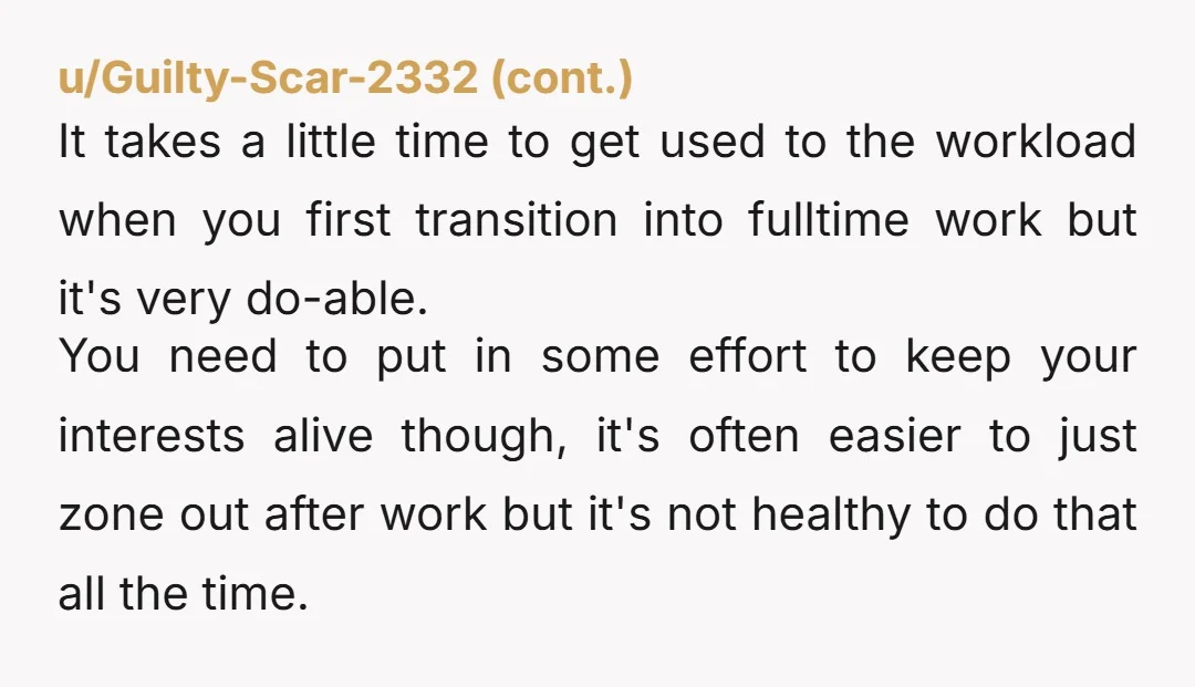 u/EquivalentKnown3269
9-18 is pretty much worst case.
If you really cannot improve here, you have to do stuff on saturdays or days off.