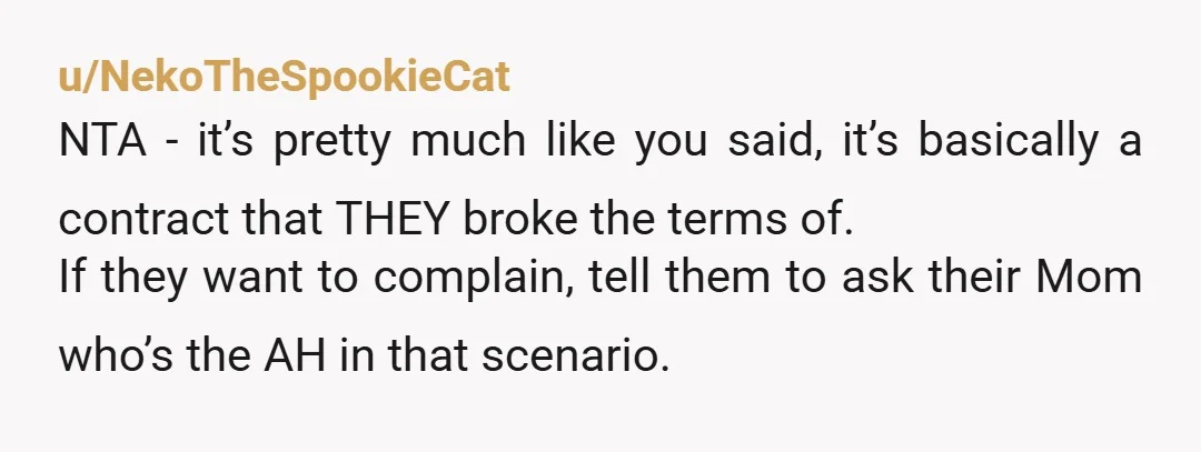 u/CleoLovesStan NTA how dare they call you petty, they're expecting you to cook and clean, doing your work and the work they agreed to. They're behaving like entitled, selfish a'holes....