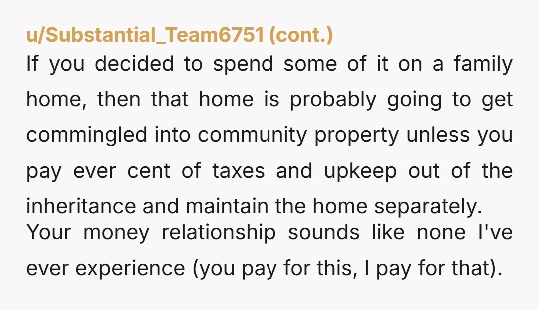 u/MrVerdad As a married couple you should be sharing all assets and liabilities together. Money together and debts together. I dunno the answer to your question because you've got a...