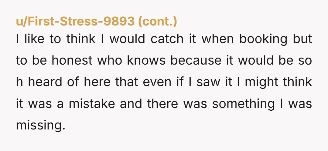 Also very tight, even for people who are on the thin side. Two queen sized beds would make sense. I don't know what information they're showed when booking, but indeed...