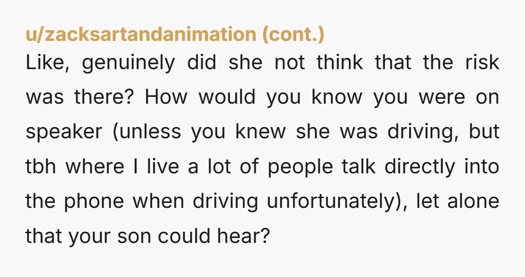 u/PRisBroken NTA. Your wife should have said something when she answered. I like your pettiness in telling her she's on speaker. It is rude to be on speaker in public...