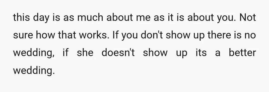 u/GloryIV NTA. And do not give in. If you don't set some boundaries now she's going to continue to transgress in the future. If you have kids - how's she...