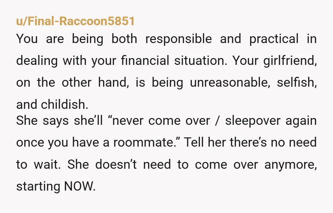 u/RevengeOfTheIdiot She's either exceptionally dumb and genuinely thinks negatively on you for doing the right thing financially. Or is mad that you didn't have her move in. either way, this...