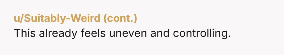 u/fawningandconning NOR. This is crazy lol. Just tell her you're not going.