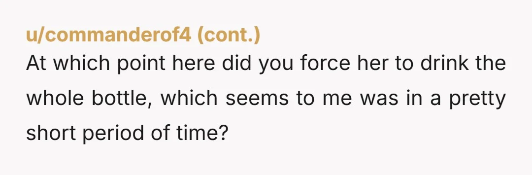 u/WonderfulLemon5605 NTA. Your friend is an alcoholic. This is all classic addict behavior. Even if you hadn’t made that comment about finishing it or paying you back, she would find...