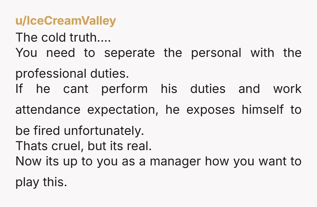 u/cosmonaut2017 I disagree with the comments that say if the staff member is still meeting deadlines then this isn’t an issue. When one member of a team is out a...