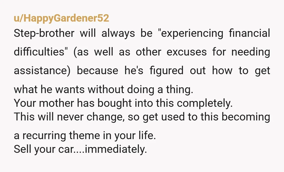 u/Thecatisright NTA Put it on the market. Older cars usually need more maintenance and repairs, so even selling it to him at a discount will come back to bite you...