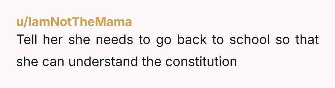 u/Plasticity93 Done! Kick her off the email server and block her email.  That's your right and duty as a moderator to prevent toxicity.  You have zero obligations to humor her...