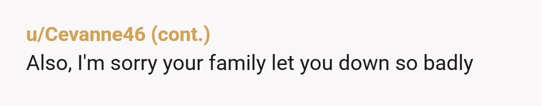 u/Status_Side_3338
She failed you as a mother and still can’t take accountability.