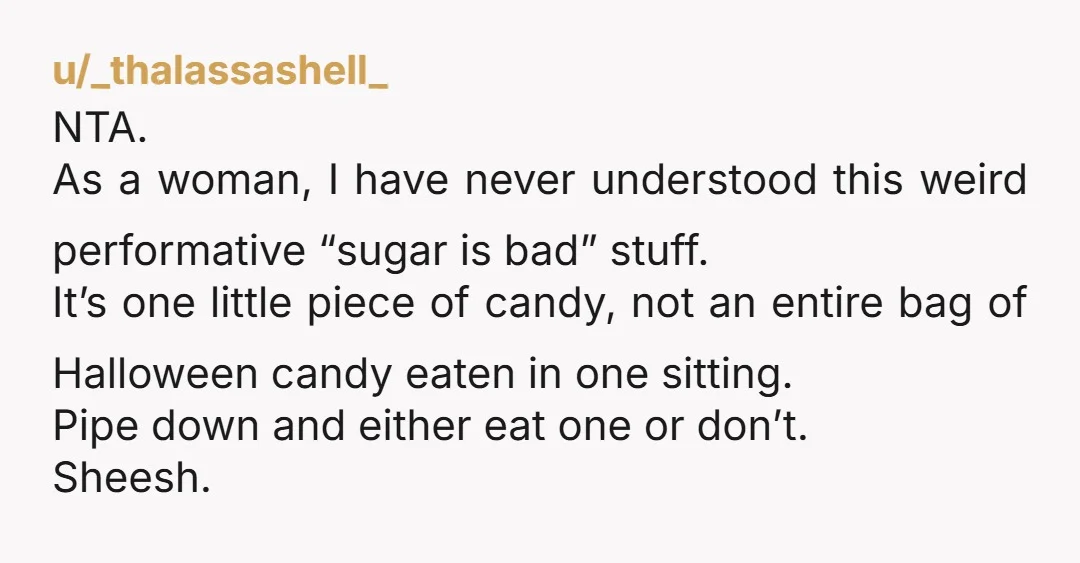 u/starry_nite99 NAH. It’s showing their relationship with food, their struggles with it. They probably don’t even realize they are doing it because it’s been ingrained in them since childhood. Like,...