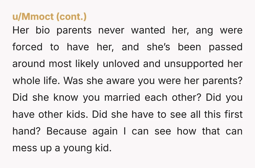 u/PenguinColada That is... a whole mess and a half. INFO: Did you sign over rights to someone else, absolving you of any parental responsibility? Does Ava have a legal guardian?...