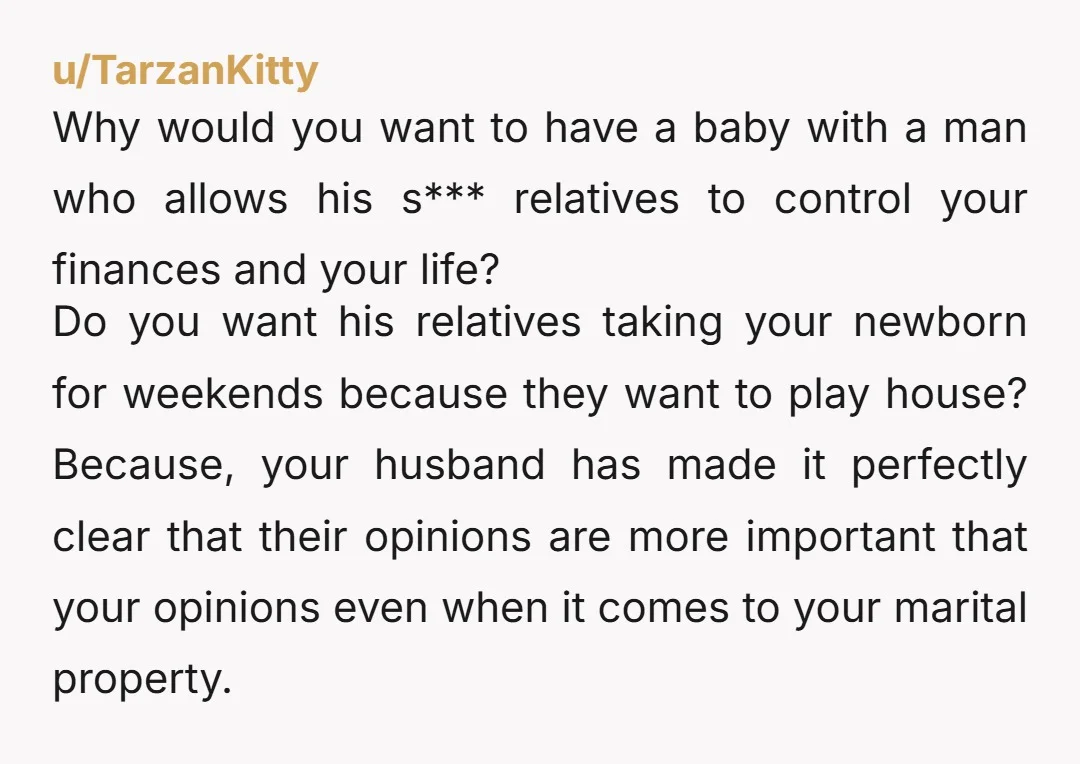 u/your-mom04605 NTA It will financially ruin you if she wrecks that car. It pains me to say this a bit, but you still have the chance to NOT have kids...