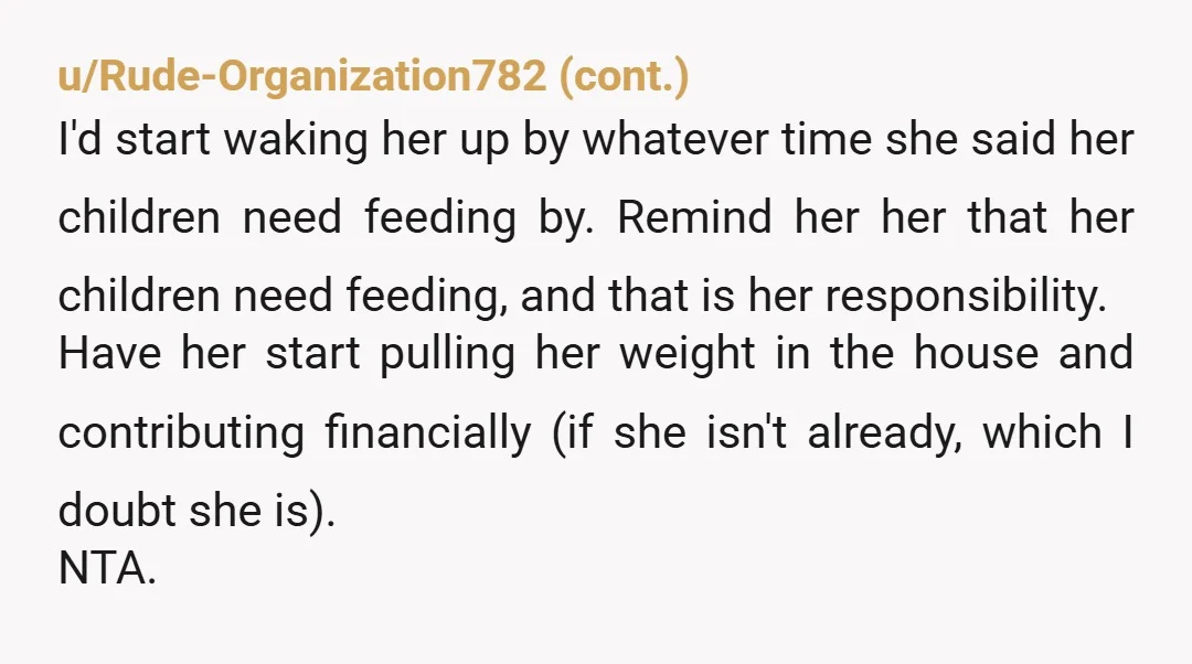 u/Wonderful_Two_6710
NTA.  She may be depressed, but her kids need their mom.