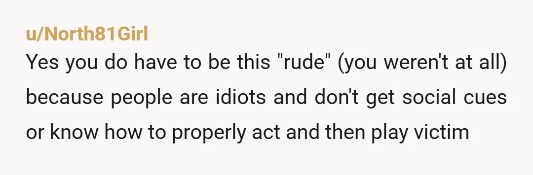 u/FiddleStyxxxx
NTA. You needed to get her to back off.