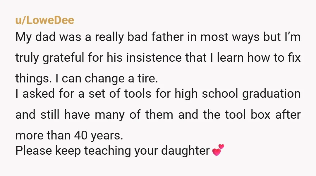 u/SunshinePrincess21 NTA. Ask mom, which is her preference, daughter changing her own tire, or sitting alone in her car at 11:00pm waiting for someone trustworthy to show up? Being at...
