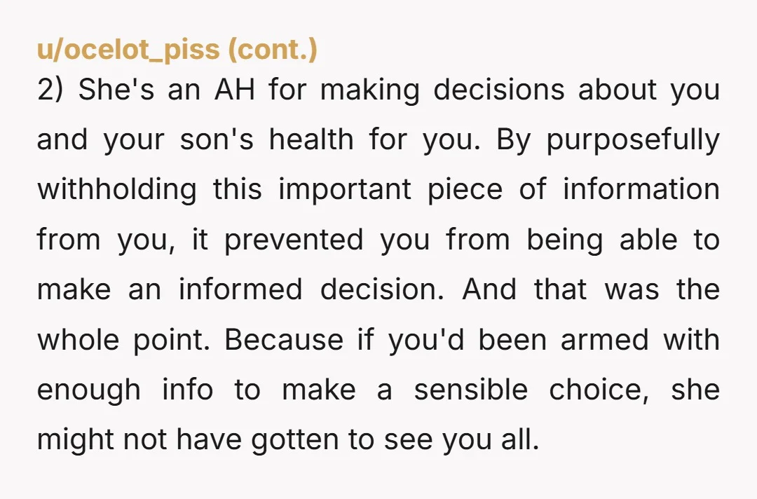 u/brazentory Your anger is justified!!! Holy crap. She only cared about your SIL. NOT YOU, NOT YOUR UNBORN BABY, NOT YOUR SON..