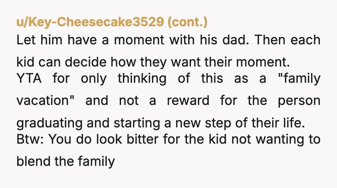 u/fzooey78 Why are you being so petty about this? You’re tallying and punishing. For whatever reason he opted out, something made him feel uncomfortable. Whether it was prioritizing school or...
