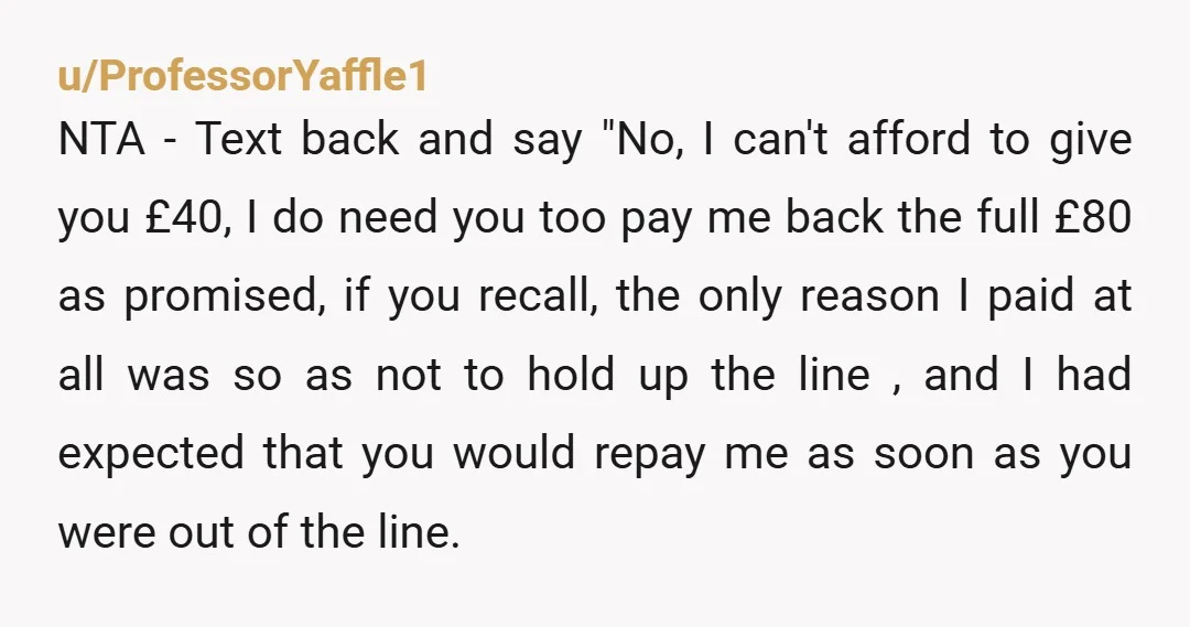 u/bilizu Say no, you wont wear the hoodie so why should you fork out the £40 for it. Not your fault she wasnt being financially responsible. NTA Tell her to...