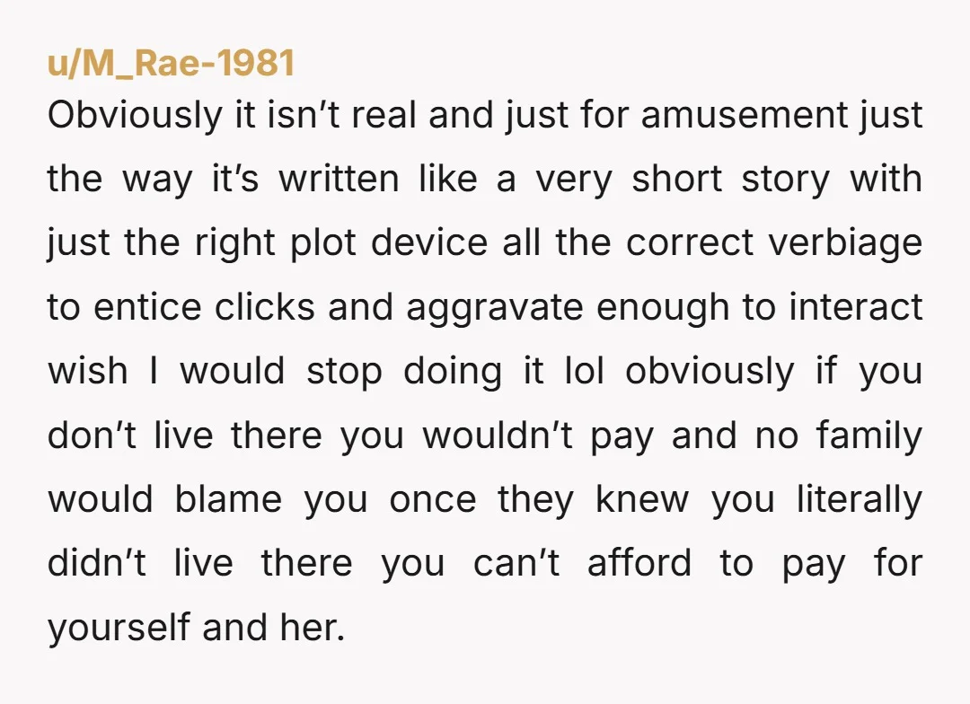 u/M_Rae-1981 Obviously it isn’t real and just for amusement just the way it’s written like a very short story with just the right plot device all the correct verbiage to...