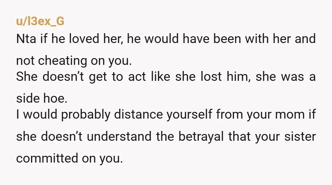 u/hylia_grace Ugh this is so messy, im sorry. Why do parents always think siblings can be forgiven for anything? She wasn't special, and she needs to deal with the fact...