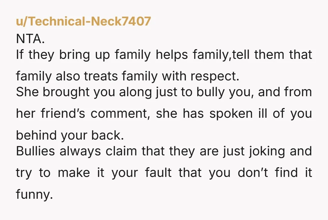 u/astiblue NTA. If she honestly think family comes first tell her she needs to work on her approach to the topic. Tell your parents she made it a big deal...