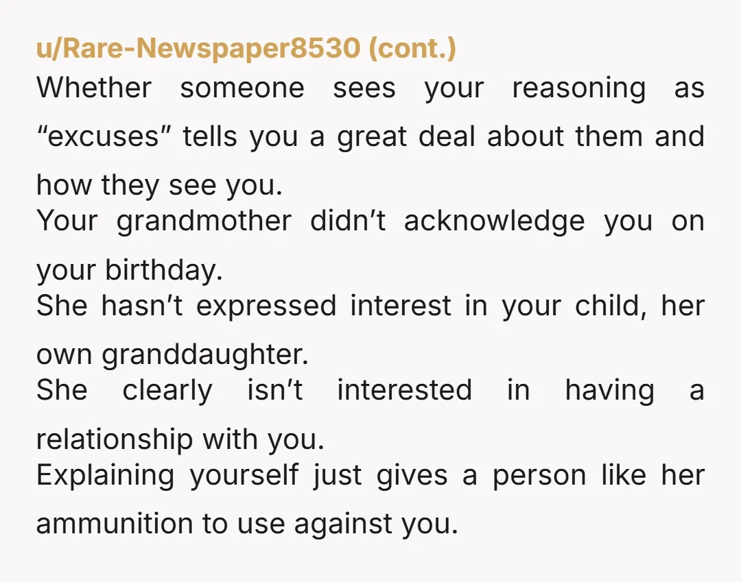 u/madempress NtA, but some constructive critism: you over-explained. No one wants to see "we didn't have a personal relationship" or "I only met him a few times" as part of...