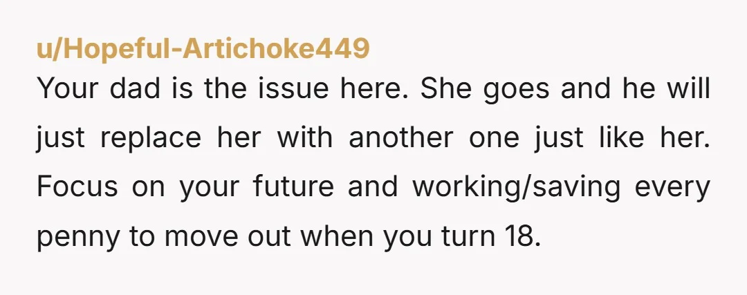 u/MayhemWins25 Ok come on here. YTA. There’s mature ways to deal with this and this ain’t it. You need to go to your dad and say that you said that...