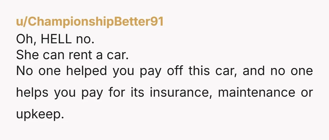 u/AardvarkFantastic360
So your husband doesnt mind if all those miles are loaded onto your car without any compensation? That's odd imo